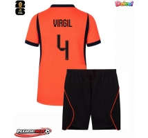 Holandia Virgil van Dijk #4 Koszulka Podstawowa dzieci MŚ 2026 Krótki Rękaw (+ krótkie spodenki)